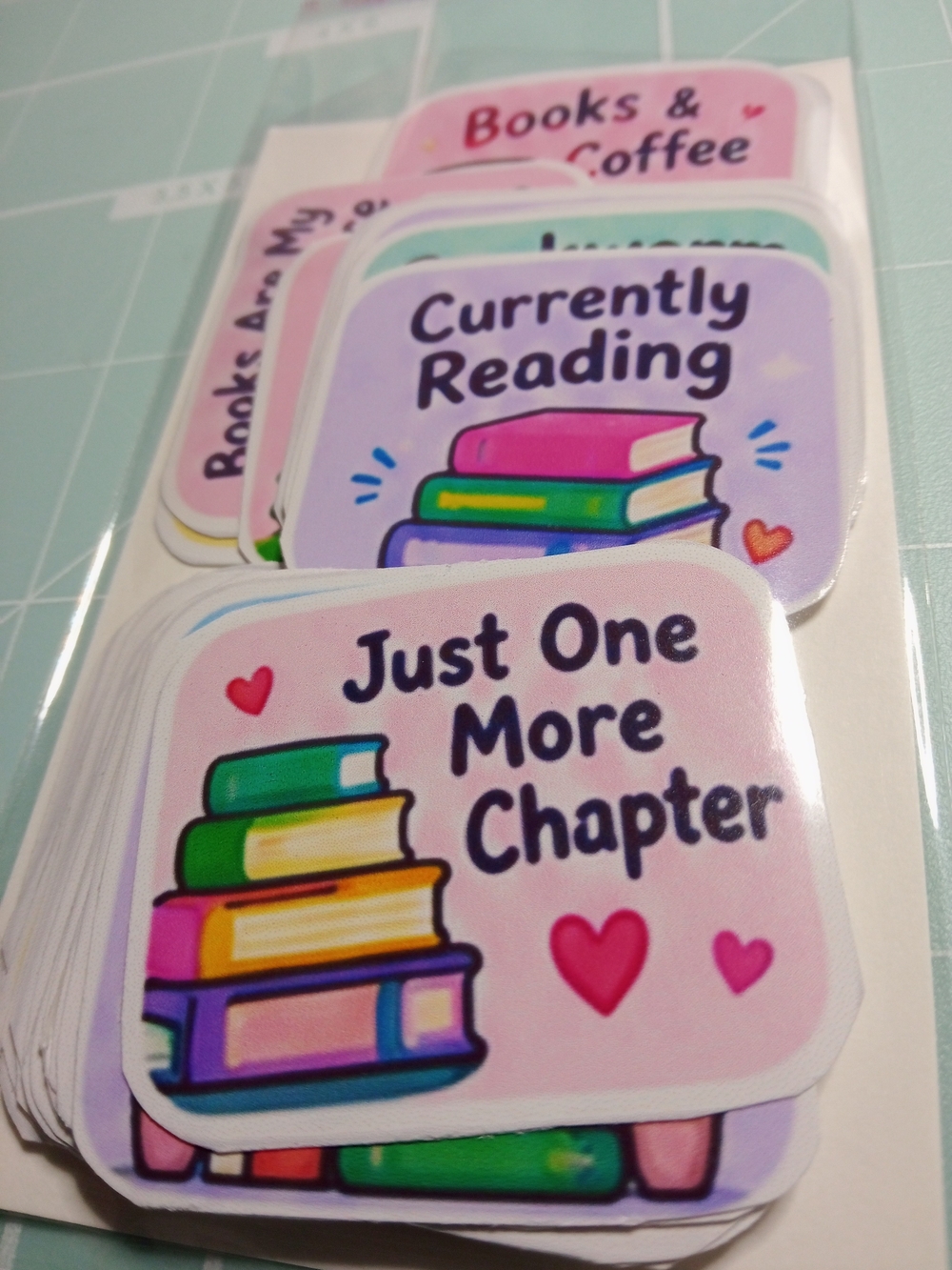 Cute Book-Themed Sticker Pack - Pastel Multi-Color - Picture 3 of 4